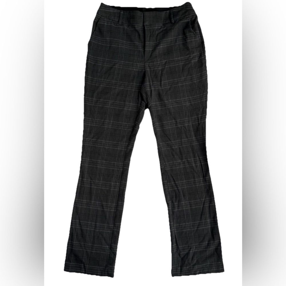 Nine West women’s bootcut pants size 6 black grey plaid